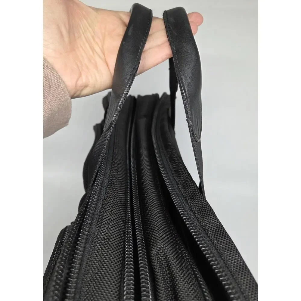 Tumi Alpha Briefcase 26141DH Black Ballistic Nylon Organizer Bag w/Laptop Sleeve